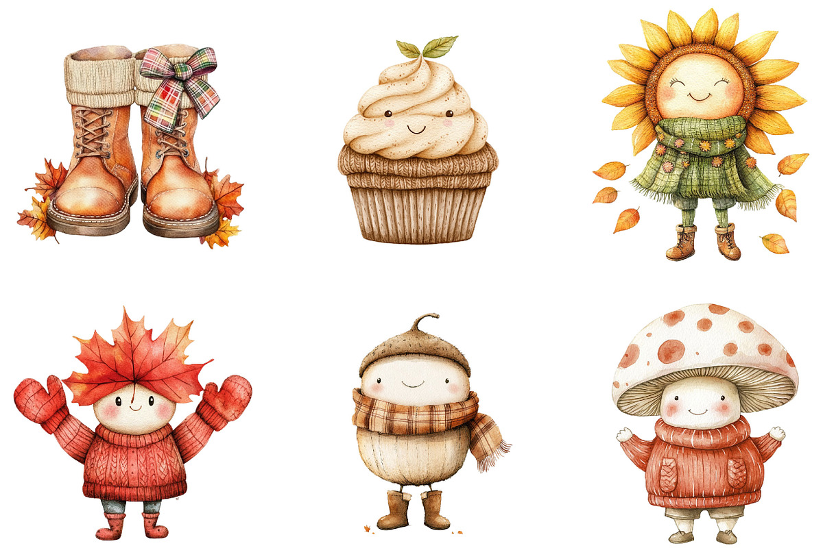 Whimsical Autumn Doodle Clipart, a Seasonal Illustration by Designking (Photo 4 of 4)