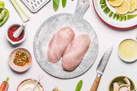 Chicken meat cooking, a Food & Drink Photo by VICUSCHKA