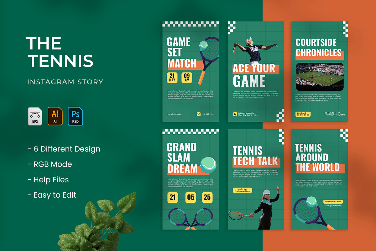 Tennis - Instagram Story, a Social Media Template by VUNIRA