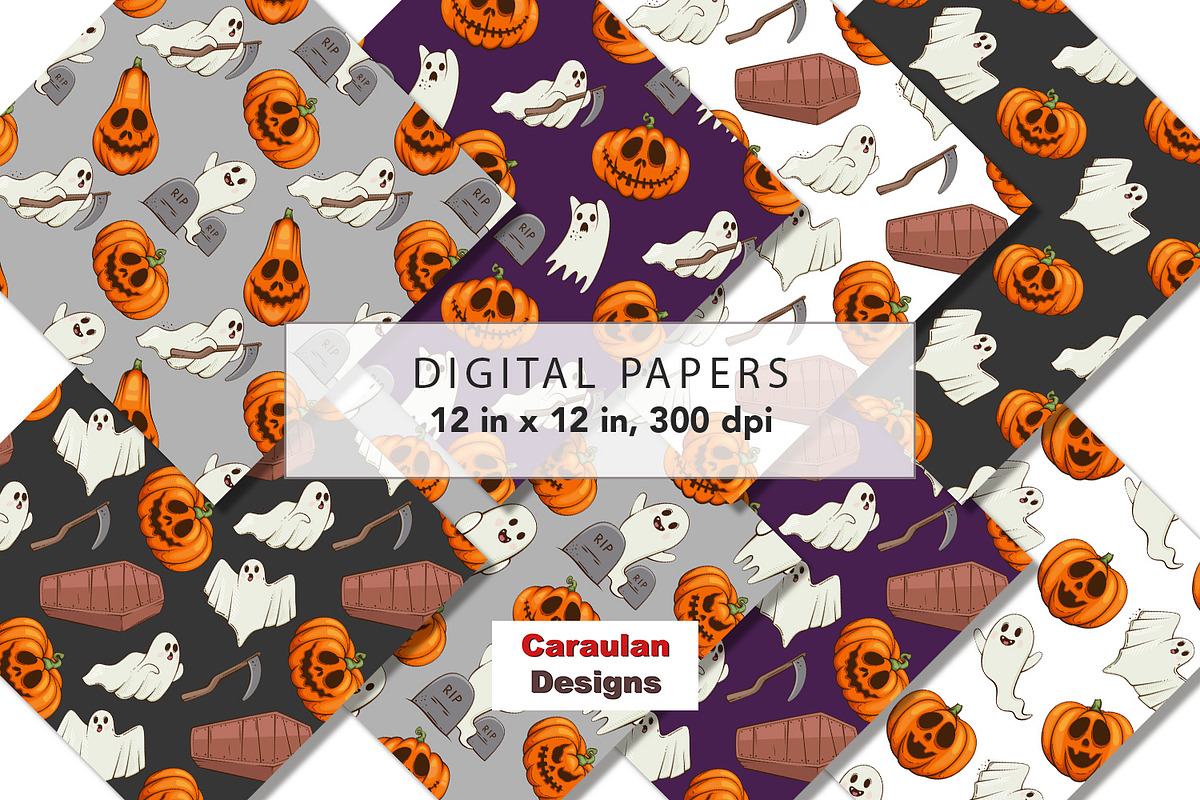 Halloween Patterns Collection, a Pattern Graphic by Serghei Caraulan (Photo 5 of 9)