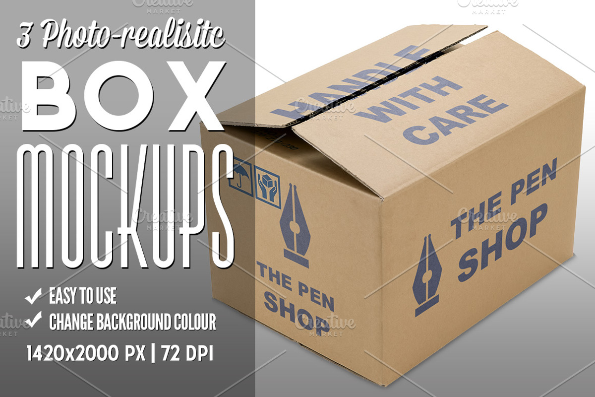 3 Photo-realistic Box Mockups, a Product Mockup by Illusiongraphic