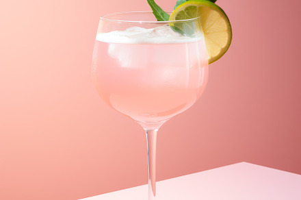 Alcohol cocktail drink in cocktail glass on pink background, a Food & Drink Photo by Natalia Klenova's Shop