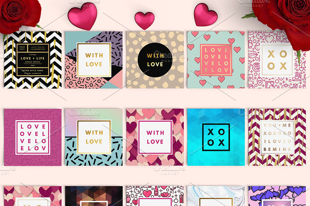 400+ Valentine's Day Cards Pack, a Decorative Illustration by Olha Kostiuk (Photo 2 of 9)