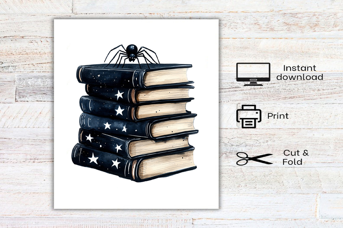 Watercolor Black White Halloween, an Illustration by Canvas Craft (Photo 7 of 7)