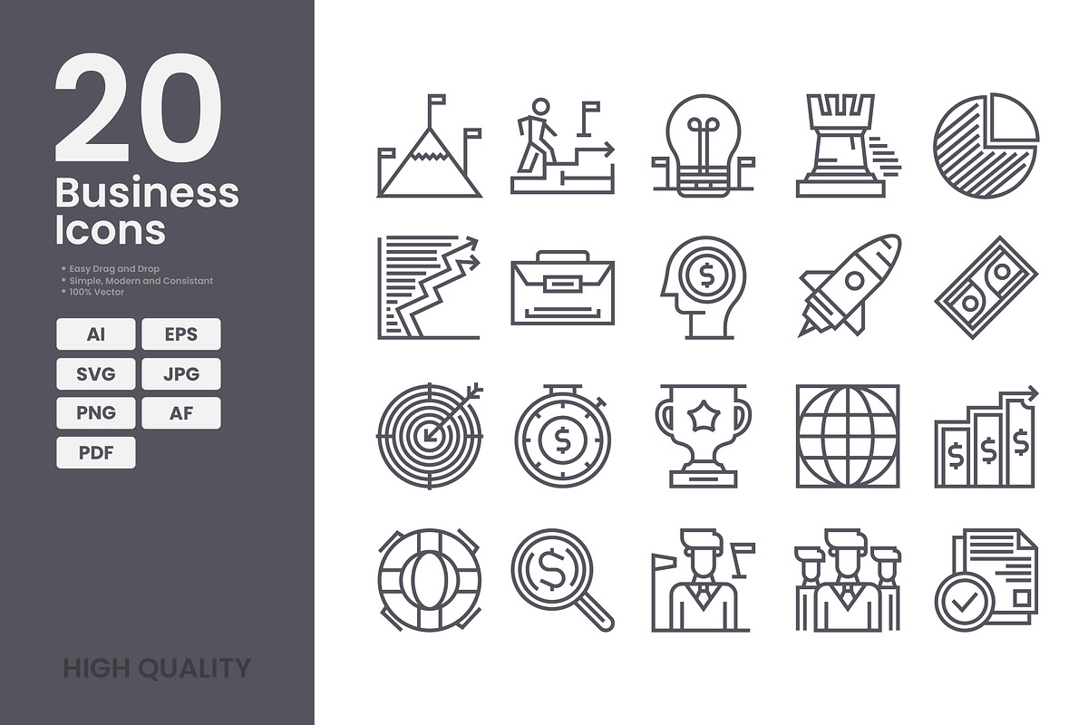 Business Icon Pack, an Outline Icon by erifqizeicon (Photo 3 of 3)
