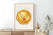 Christmas Golden Wax Seal PNG, an Illustration by SinaCreation (Thumbnail 6 of 7)