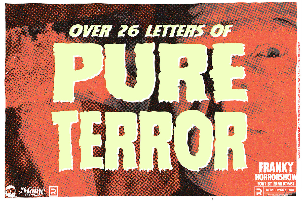 Franky Horrorshow - Monster Font, a Sans Serif Font by Remedy667 (Photo 3 of 10)