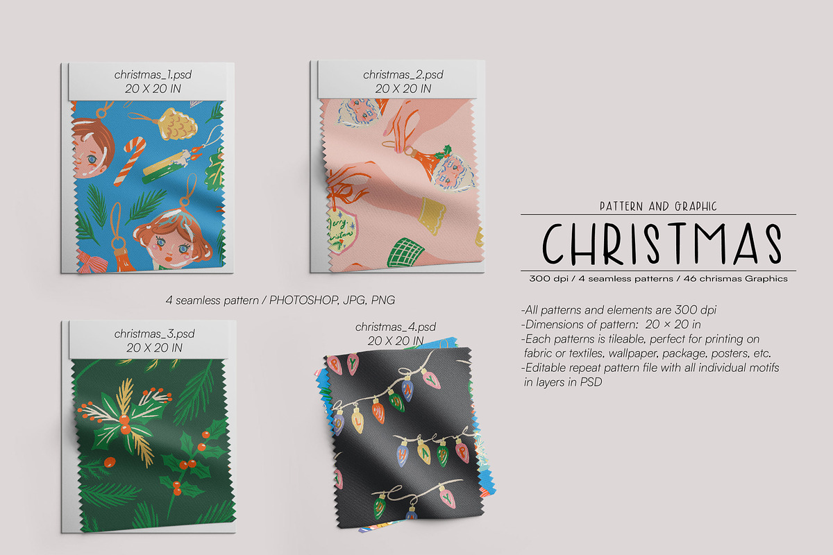 Christmas Patterns and Png Set, a Pattern Graphic by Nansirins Studio (Photo 3 of 6)