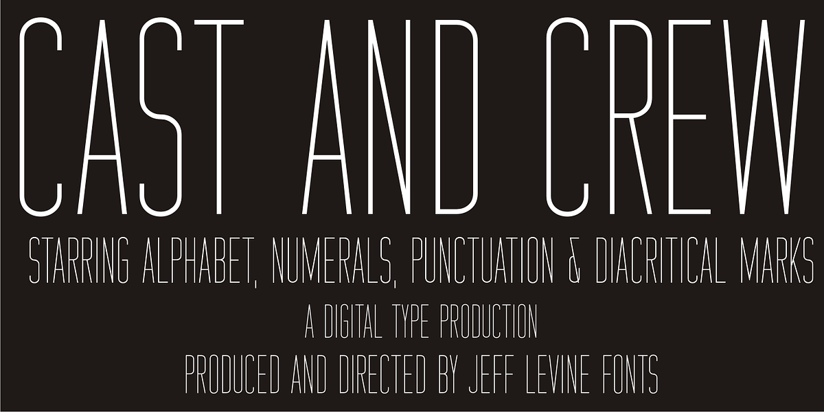 Cast and Crew JNL, a Sans Serif Font by Jeff Levine Fonts