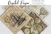 Vintage map digital paper pack, old, a Pattern Graphic by Personal Epiphany (Thumbnail 3 of 3)