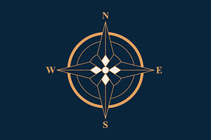 Minimalist Compass Rose