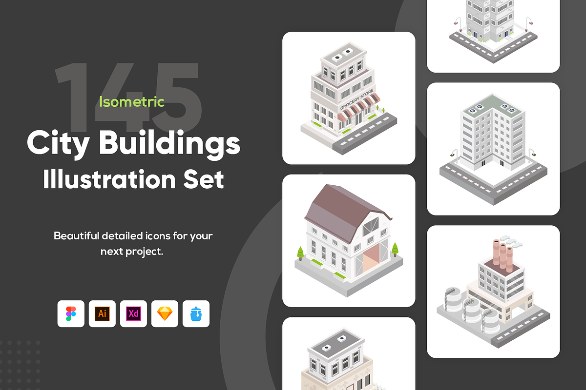 Isometric City Building Illustration, a Finance Illustration by Brickclay (Photo 1 of 9)