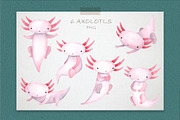 Cute Watercolor Pink Axolotl, an Animal Illustration by LukaJreym (Thumbnail 2 of 9)