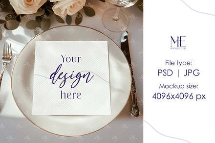 Cocktail Napkin Mockup, Paper Napkin, a Mockup by Mie Mockup Studio