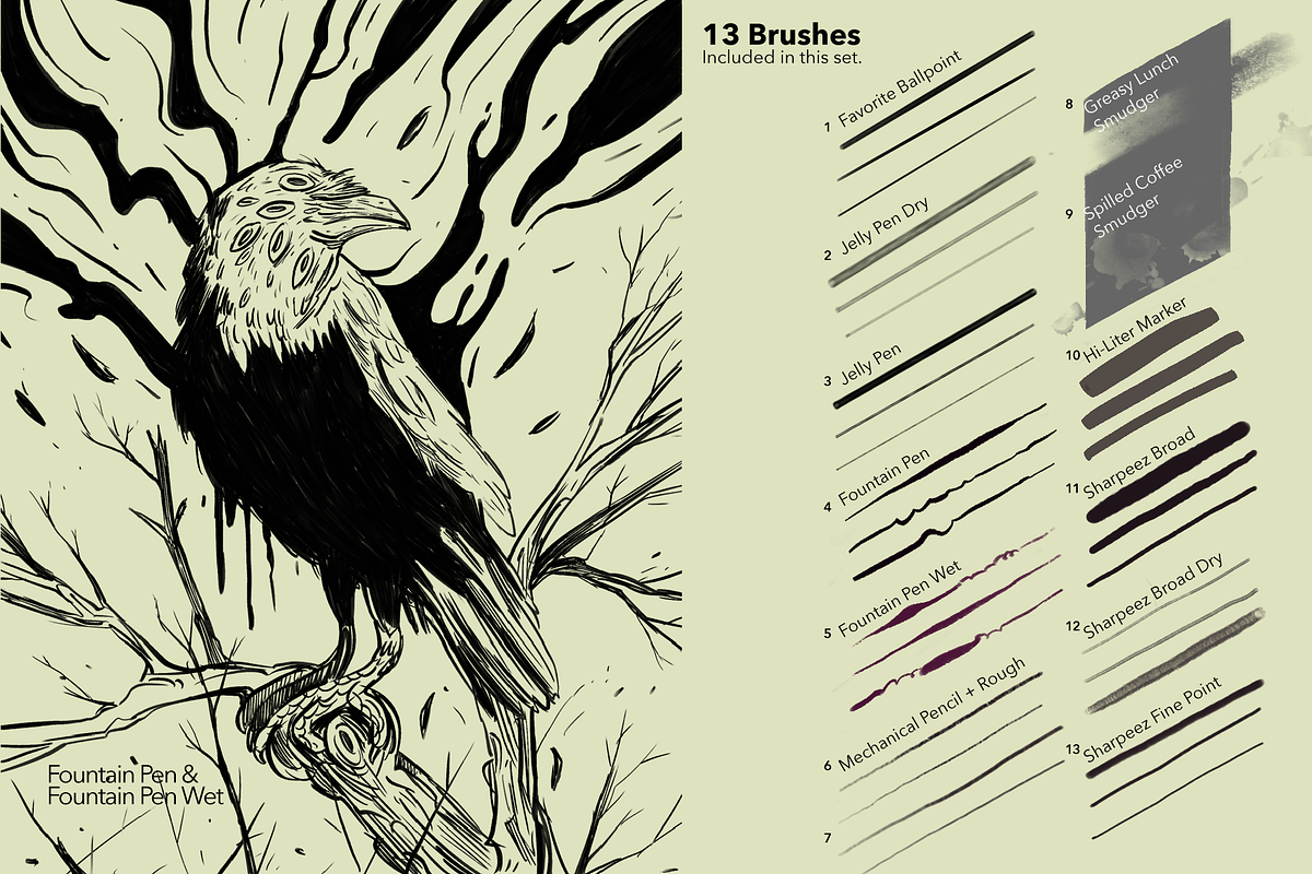 The Procreate Office Pen Brush Pack, a Brush Add-On by Ink Gang Boss (Photo 8 of 9)