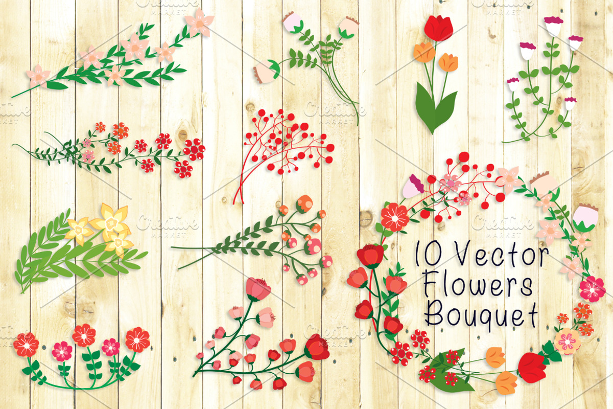 Retro Flowers Bouquet, an Illustration by lavinialorena (Photo 3 of 4)