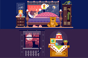 Dreaming Girl In Cozy Bedroom., an Object Illustration by TastyVector (Thumbnail 2 of 2)