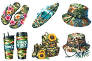 Camouflage Summer Clipart Bundle, an Illustration by Watercolor design (Thumbnail 4 of 4)