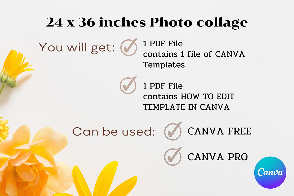 24x36 Photo Collage - Canva Template, a Templates & Theme by Adalin Shop (Photo 4 of 4)