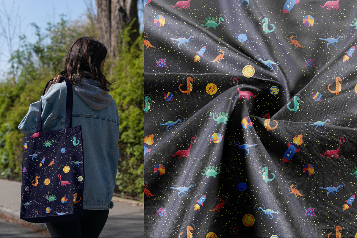 Dino in cosmos patterns, a Pattern Graphic by Michiru13 (Photo 21 of 23)
