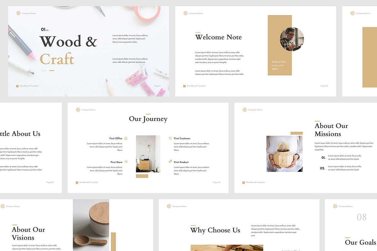 Wood & Craft Google Slides Template, a Presentation Template by Giant ...