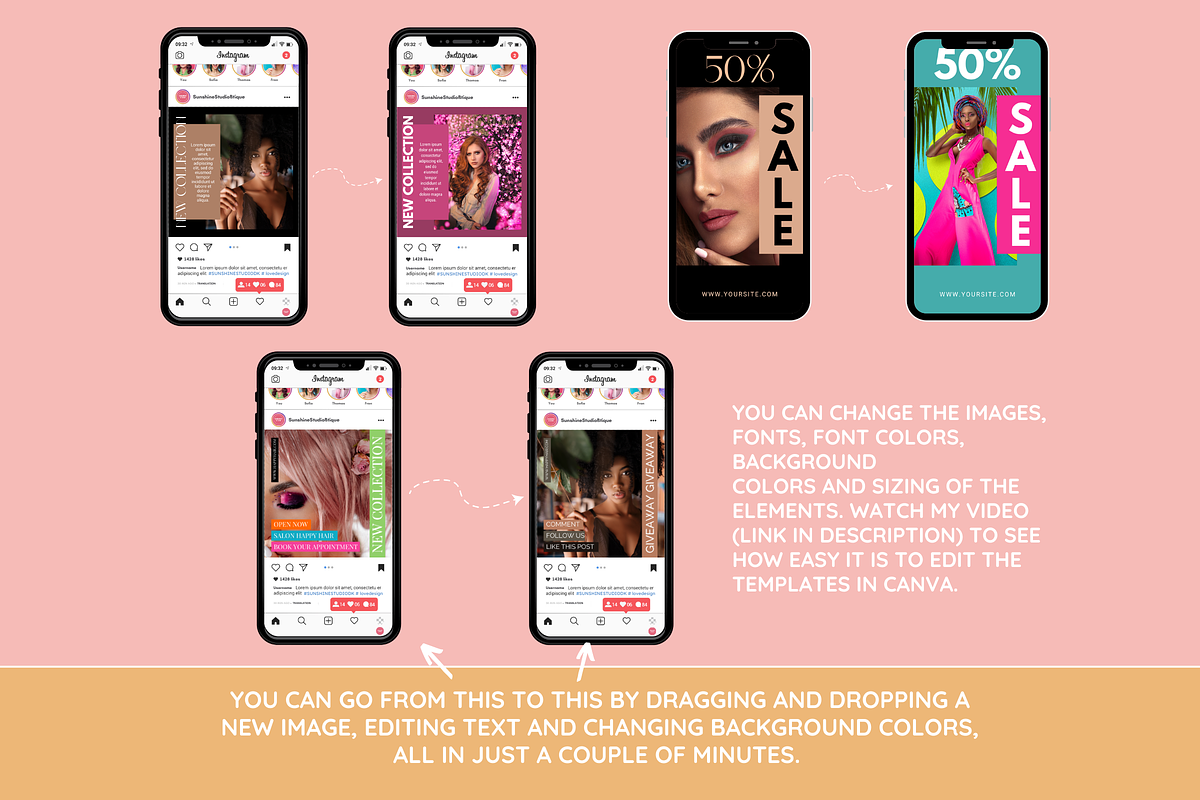 Pastel Boho Instagram Templates, a Social Media Template by SunshineStudioBoutique (Photo 8 of 8)