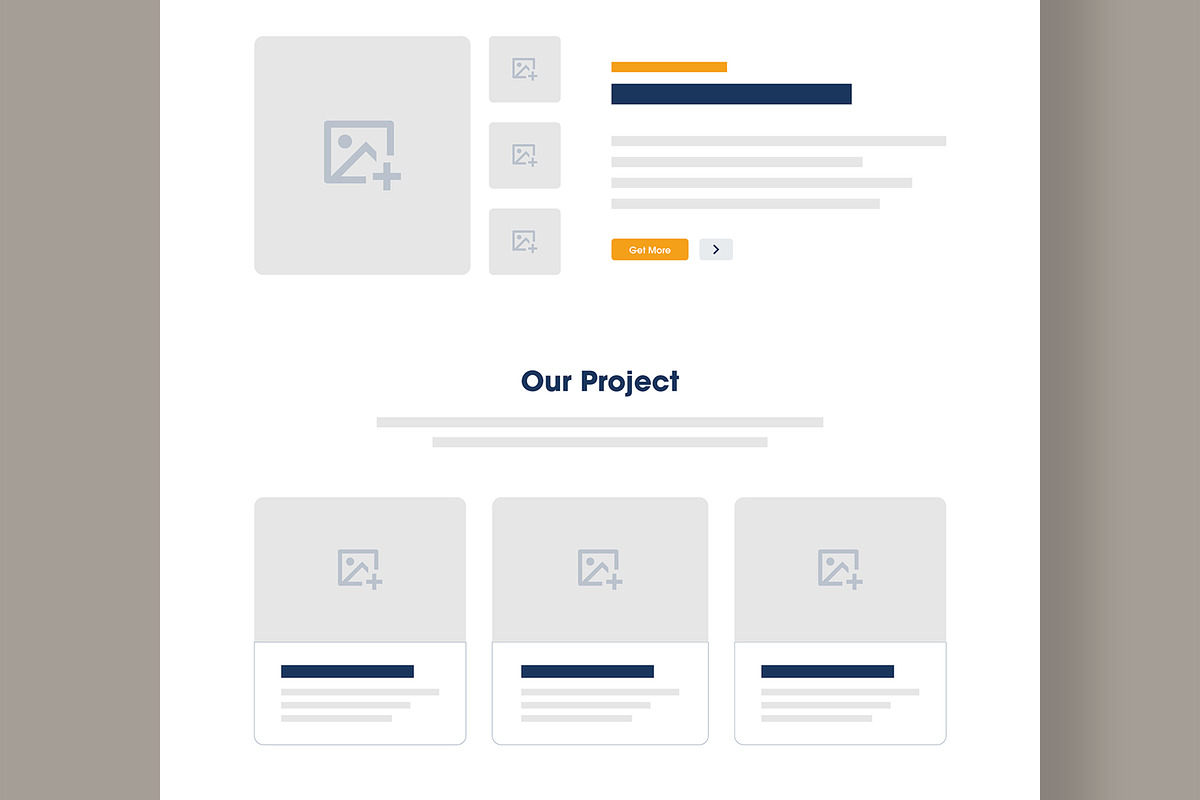 UI UX Wireframe Website Landing Page, a Wireframe Template by MightyDesign (Photo 4 of 9)