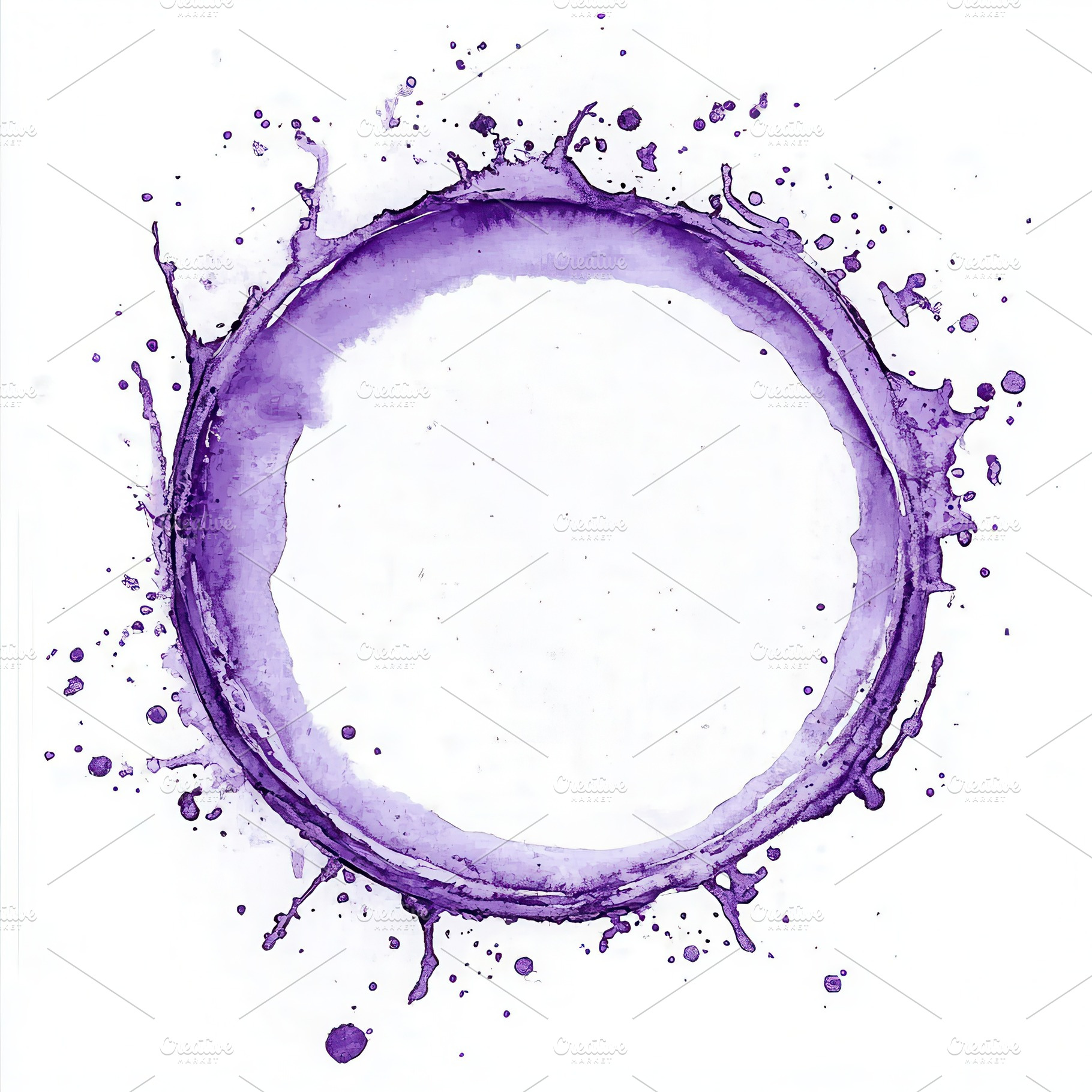 Purple watercolor ring abstract art, an Abstract Photo by Pixeness Studio
