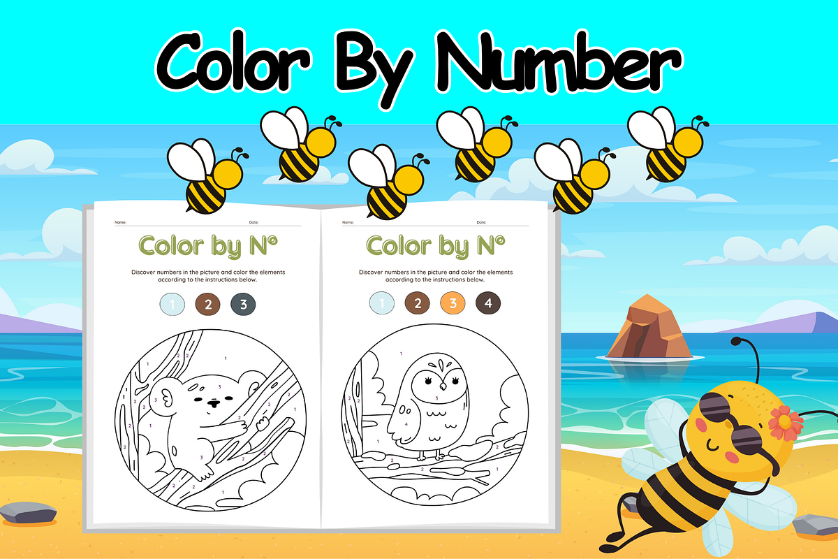 Color By Number Summer- Summer Craft, a Templates & Theme by Premium Digital Templates (Photo 2 of 3)