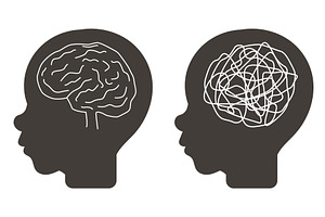 Silhouette of childs head with brain, a Person Illustration by Vectorbuum
