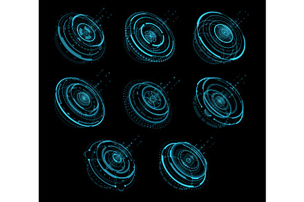 HUD circle futuristic hologram, an Illustration by Vector Tradition
