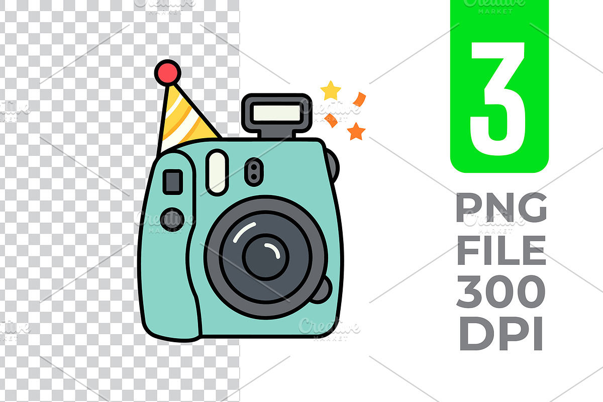 Party Camera Vector Trio Pack, an Object Graphic by Artonix (Photo 3 of 3)