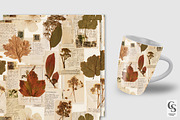 Fall Botanical Ephemera Backgrounds, a Pattern Graphic by Creative Store (Thumbnail 3 of 5)