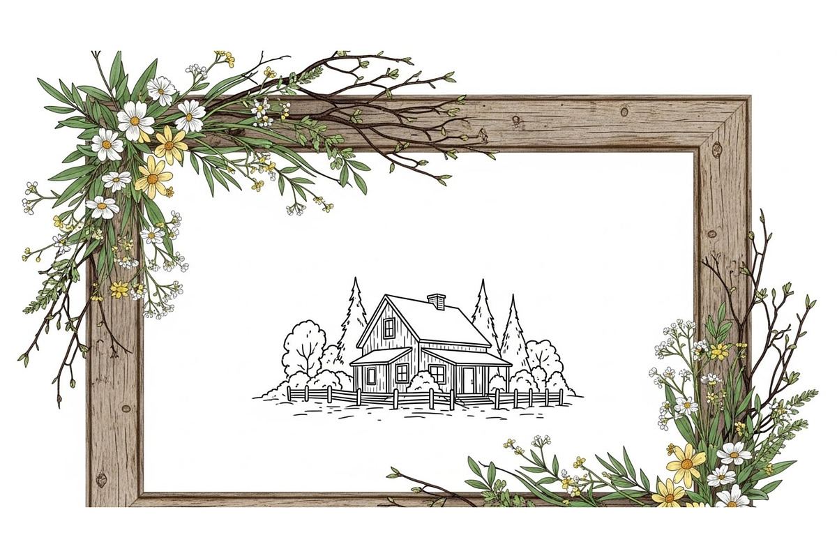 Rustic Floral Frame SVG Bundle, an Illustration by jahid234 (Photo 31 of 31)
