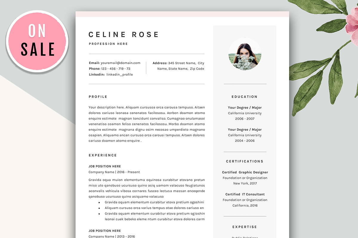 Resume CV Template for MS Word, a Resume Template by GResume (Photo 1 of 7)