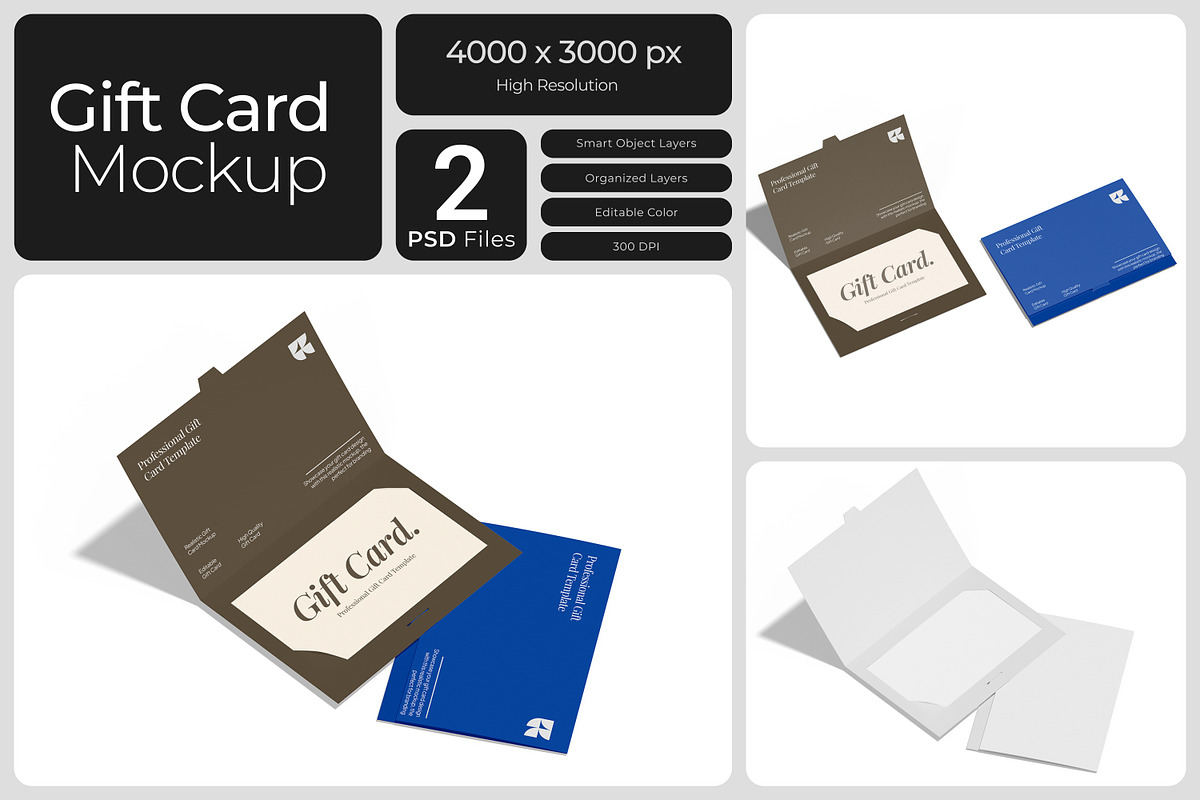 Gift Card Mockup, a Merchandise Mockup by Bartama Graphic (Photo 1 of 4)