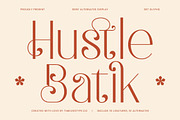 Hustle Batik Elegant Display Serif, a Serif Font by timelesstype.co (Thumbnail 1 of 20)