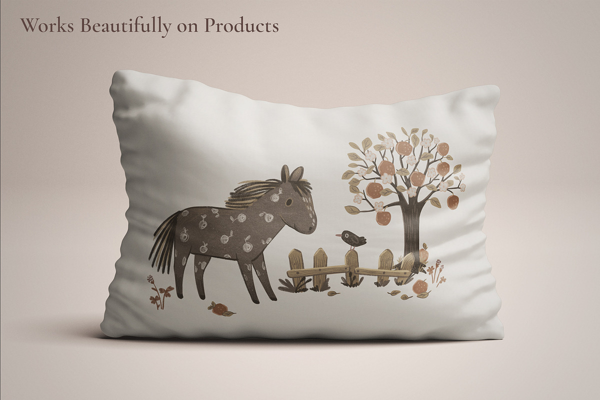 Farm Friends Neutral Nursery Clipart, an Animal Illustration by PenguinArtStudio (Photo 7 of 10)