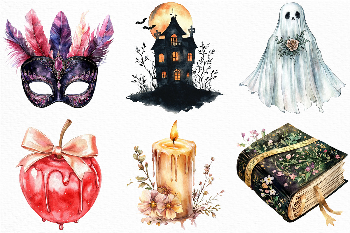 Beautiful Halloween Clipart Bundle, an Illustration by Craft Nest (Photo 3 of 6)