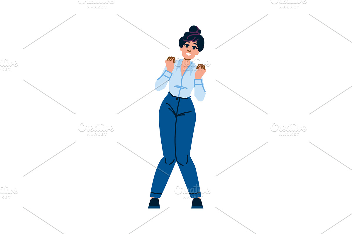 Happy businesswoman celebrating, a Person Illustration by pikepicture
