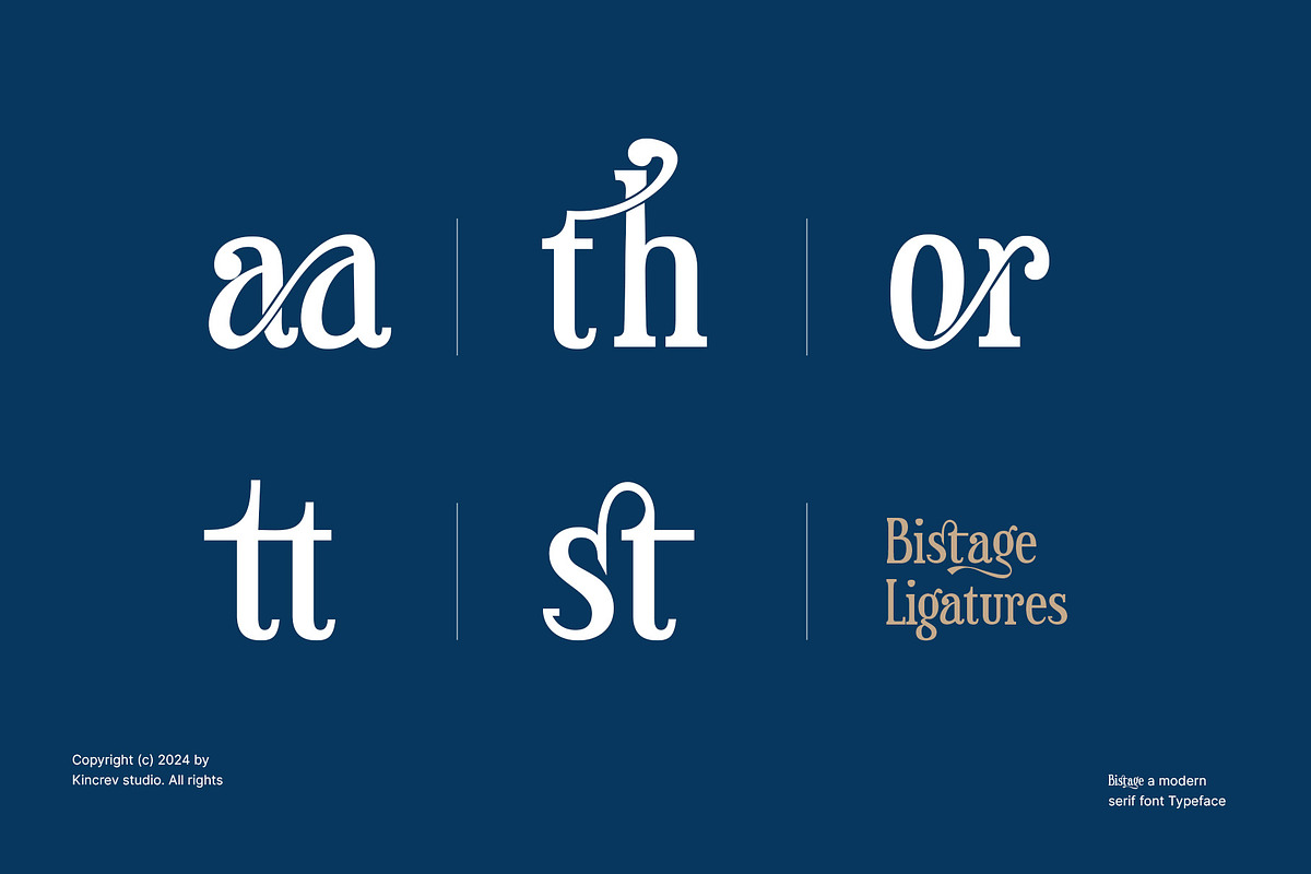 Bistage - a Modern Serif Typeface, a Serif Font by Kincrev Studio (Photo 5 of 11)