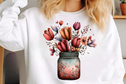 Whimsical spring mason jar clipart, an Illustration by SinaCreation (Thumbnail 11 of 11)