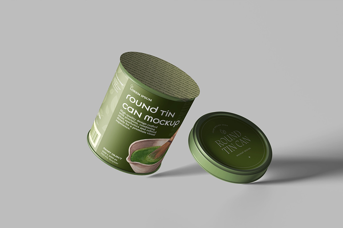 Tin Can Mockup For Branding, an Advertising Mockup by bimockup (Photo 3 of 6)