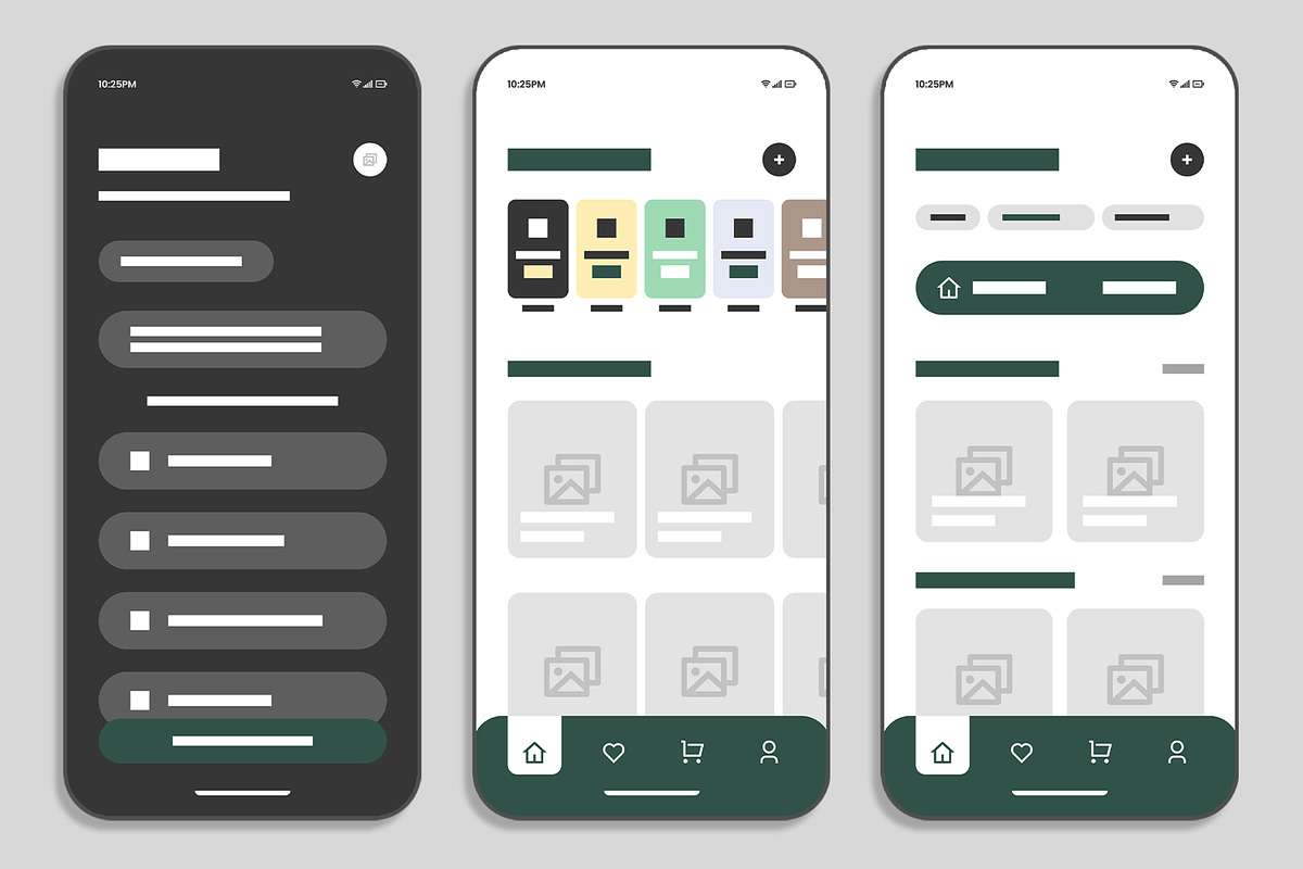 Modern Mobile App Interface Template, a Wireframe Template by MightyDesign (Photo 3 of 7)