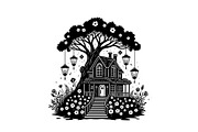 Tree House Silhouette SVG Bundle, an Illustration by jahid234 (Thumbnail 21 of 31)
