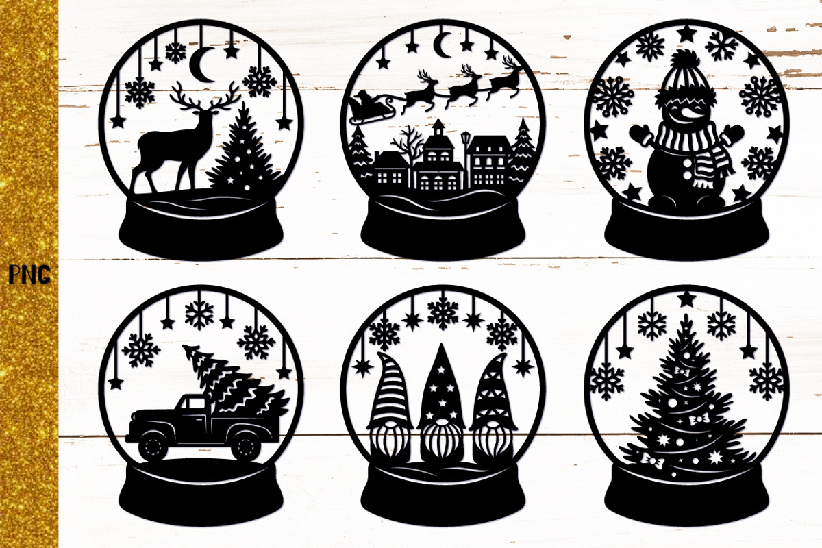 Snow Globe Papercut Bundle SVG, a Graphic by Digital_Craftyfox (Photo 7 of 15)