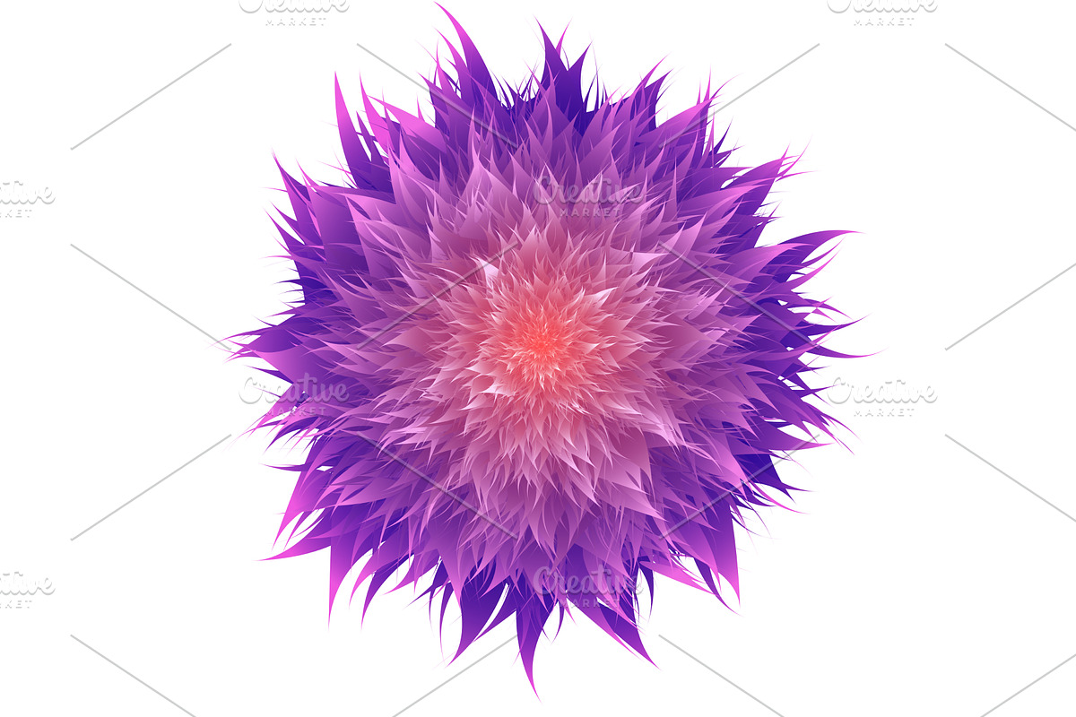 Vibrant purple abstract flower on, an Object Illustration by piter.goskov