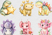Cute Dinosaur Clipart, an Illustration by Black Bird Studio (Thumbnail 4 of 6)