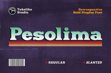 Pesolima - Bold Display Font, a Slab Serif Font by takoliko