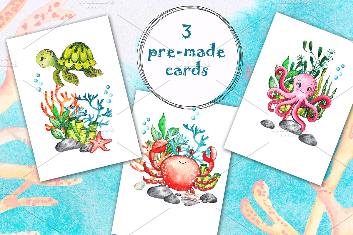 Little OCEAN creatures. Watercolor, an Object Graphic by Ana-Sakuta (Photo 11 of 16)